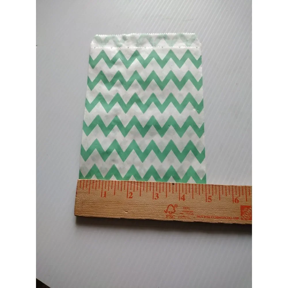 Craft Clouds 5X7 Paper Gift Bags Candy Teal Chevron ‎ Merchandise Bag 100 Pcs